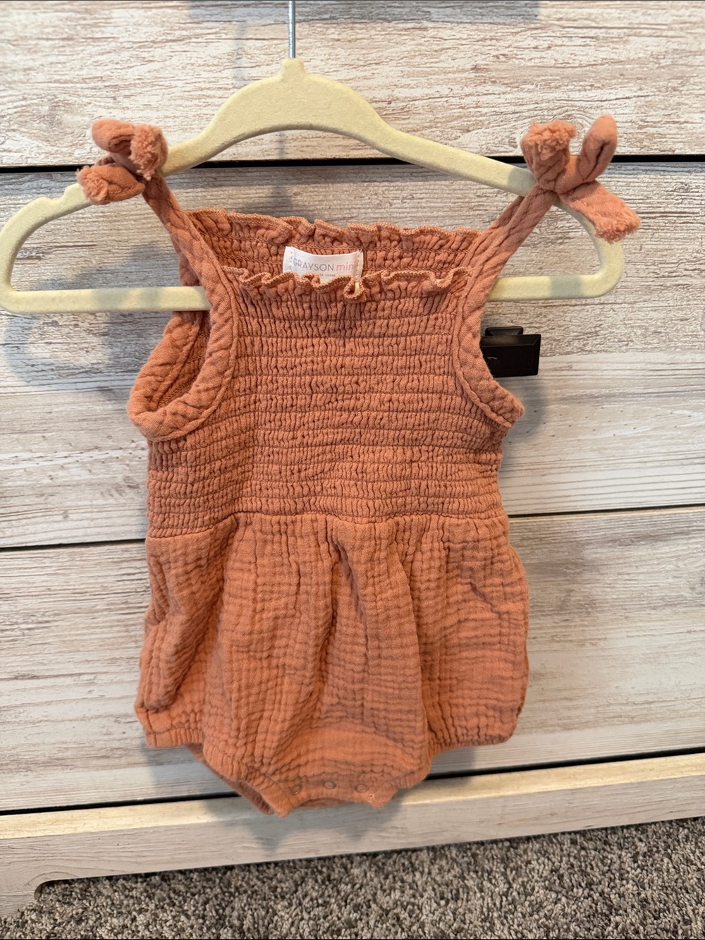 Brayson Mini Rust Gauze Baby One-Piece Bodysuit